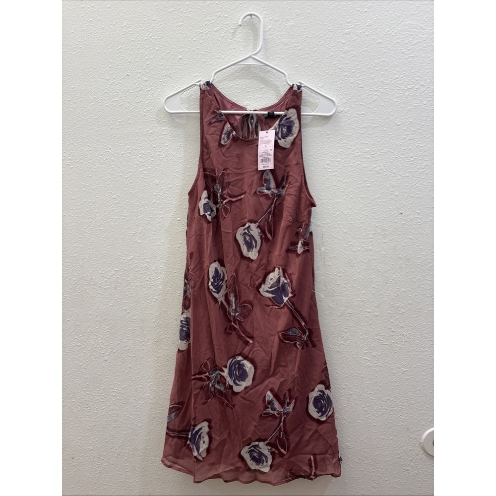 Wild Fable Womens Pink Floral Print Sleeveless Sheer Midi Dress L NWT